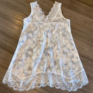 Lace Trim Slip Tank Mini Dress